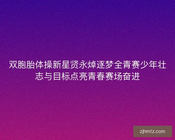 双胞胎体操新星贤永焯逐梦全青赛少年壮志与目标点亮青春赛场奋进 双胞胎体操新星贤永焯逐梦全青赛少年壮志与目标点亮青春赛场奋进