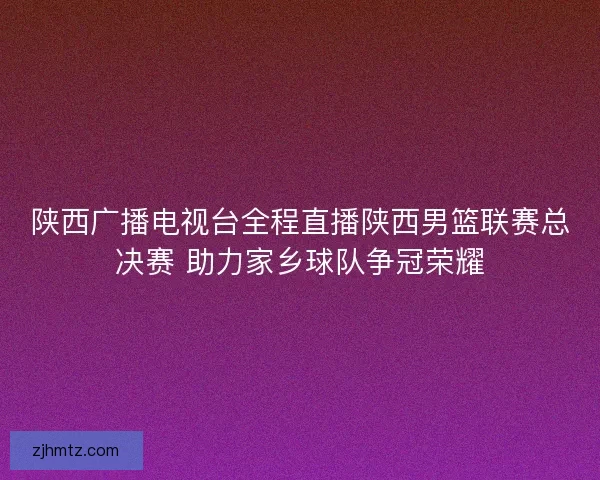 陕西广播电视台全程直播陕西男篮联赛总决赛 助力家乡球队争冠荣耀