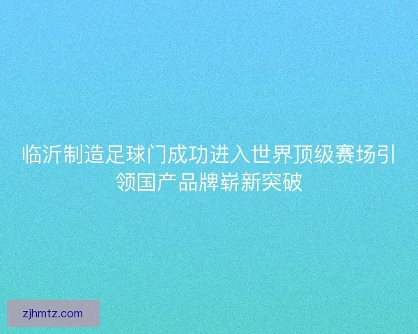 临沂制造足球门成功进入世界顶级赛场引领国产品牌崭新突破