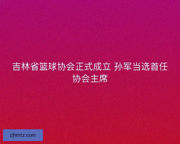 吉林省篮球协会正式成立 孙军当选首任协会主席 吉林省篮球协会正式成立 孙军当选首任协会主席